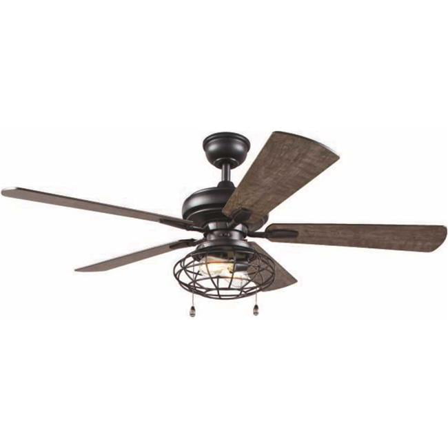 Integrated LED Brushed Nickel Ceiling Fan with Light and Remote Kensgrove 54 in 