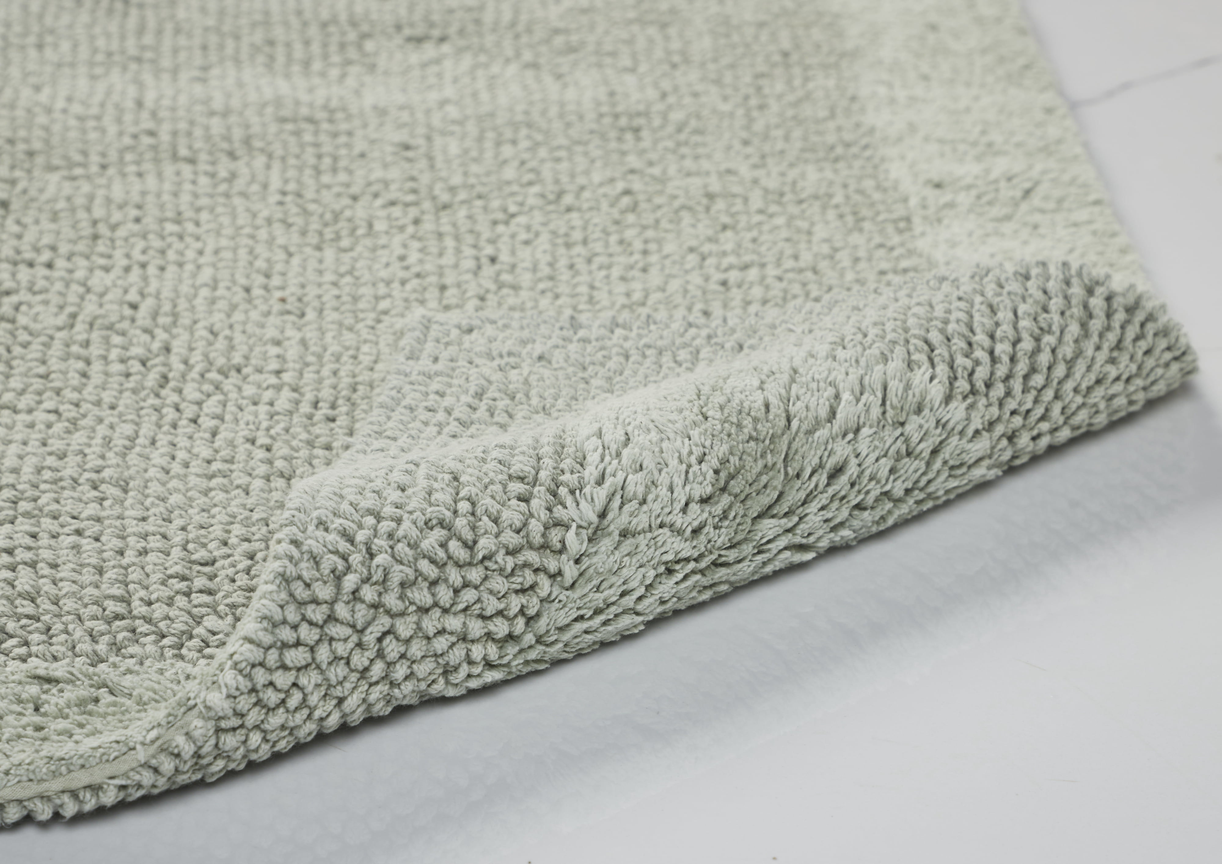 Better Trends 2 Piece Premium Bathroom Rug Set 100% Cotton Soft Tufted Reversible Bath Rug Water absorbent Bath Mat for Bathroom Shower and Tub Use, Edge Collection Dark Sage (20" x 20" | 24" x 40")