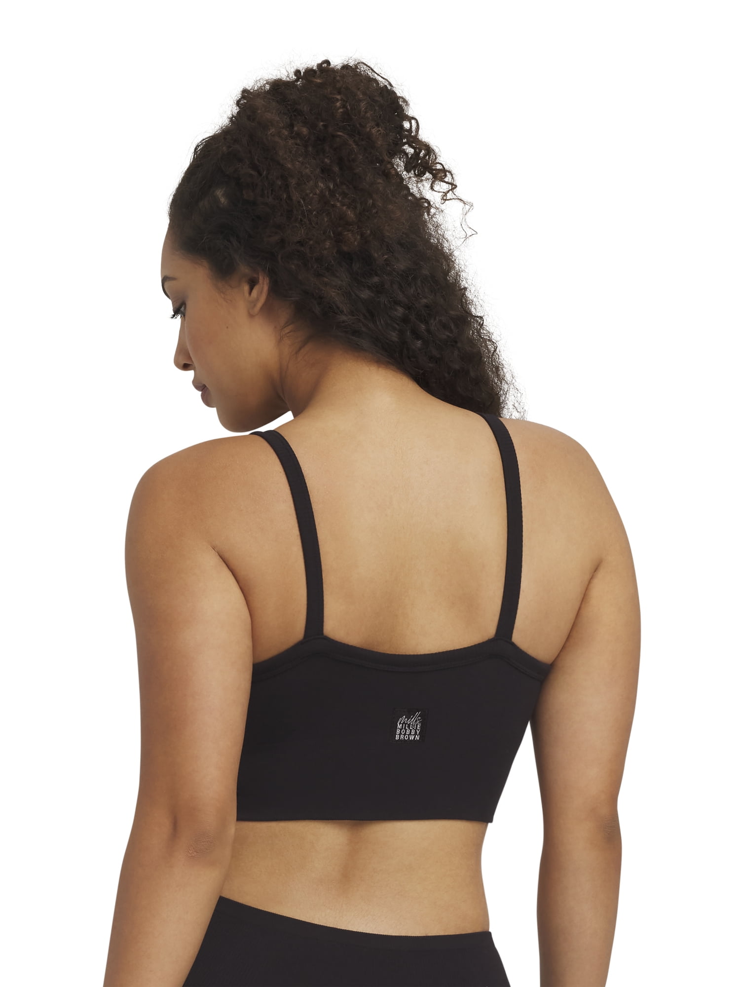 Mills by Millie Bobby Brown Women's Softie Ribbed V-Neck Bralette, Sizes XS-XXXL