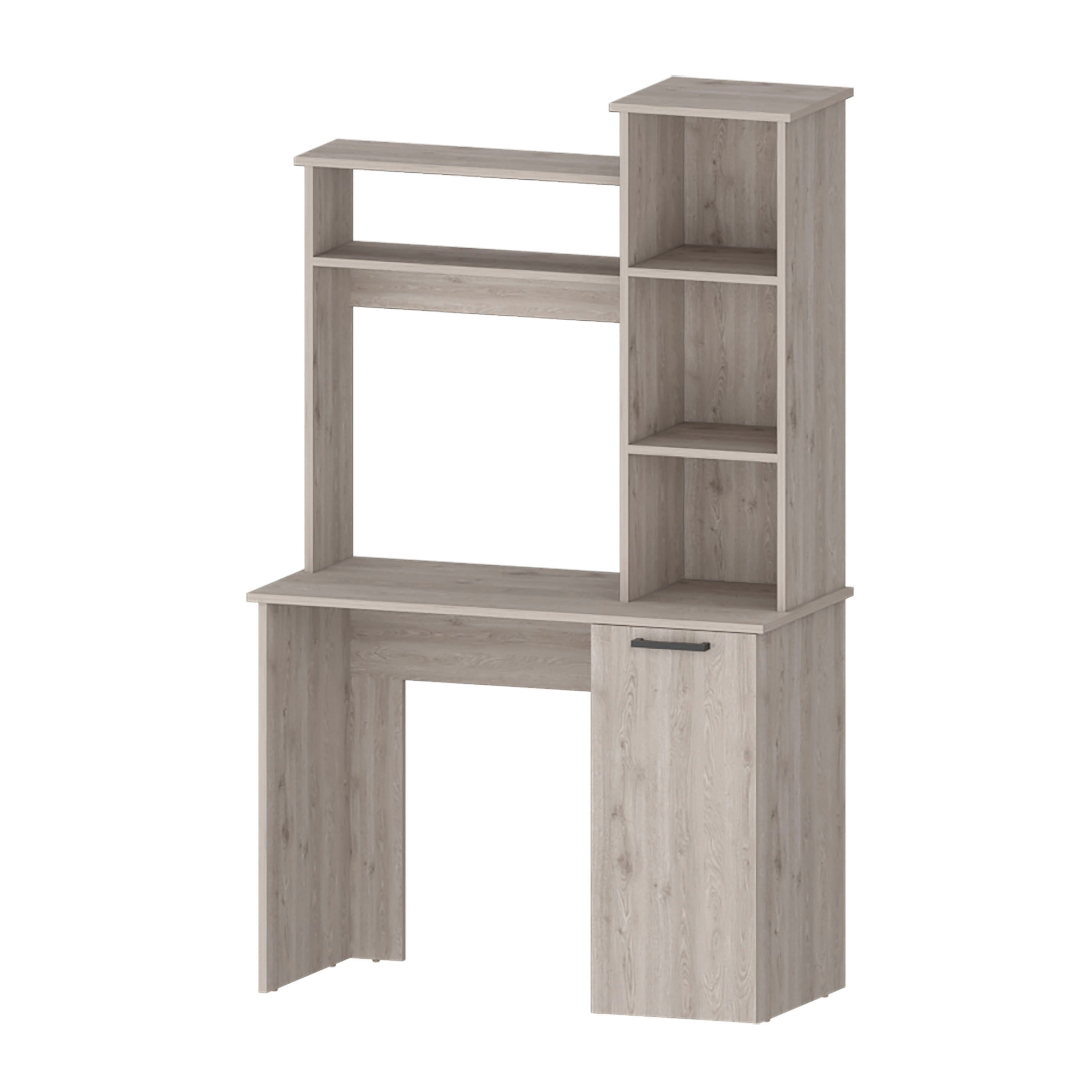 Asteroutdoor Computer Desk with Hutch and 3-Tier Storage Shelves, 38.7 in W