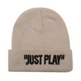 thumbnail image 2 of PEIXUN Men's Autumn/Winter Solid Color Knitted Warm Big Headband Embroidered Pullover Hat, 2 of 3