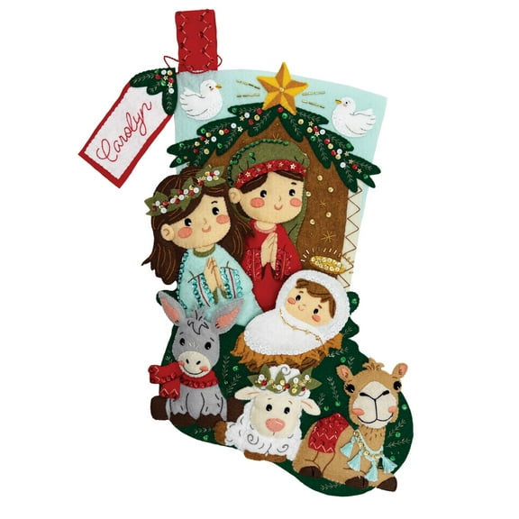 Beautiful Savior Felt Christmas Stocking Kit by MerryStockings