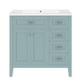 thumbnail image 2 of SogesHome 36-Inch Green Bathroom Vanity with Sink Combo and Drawers, Solid Wood Frame with MDF Board, 2 of 8