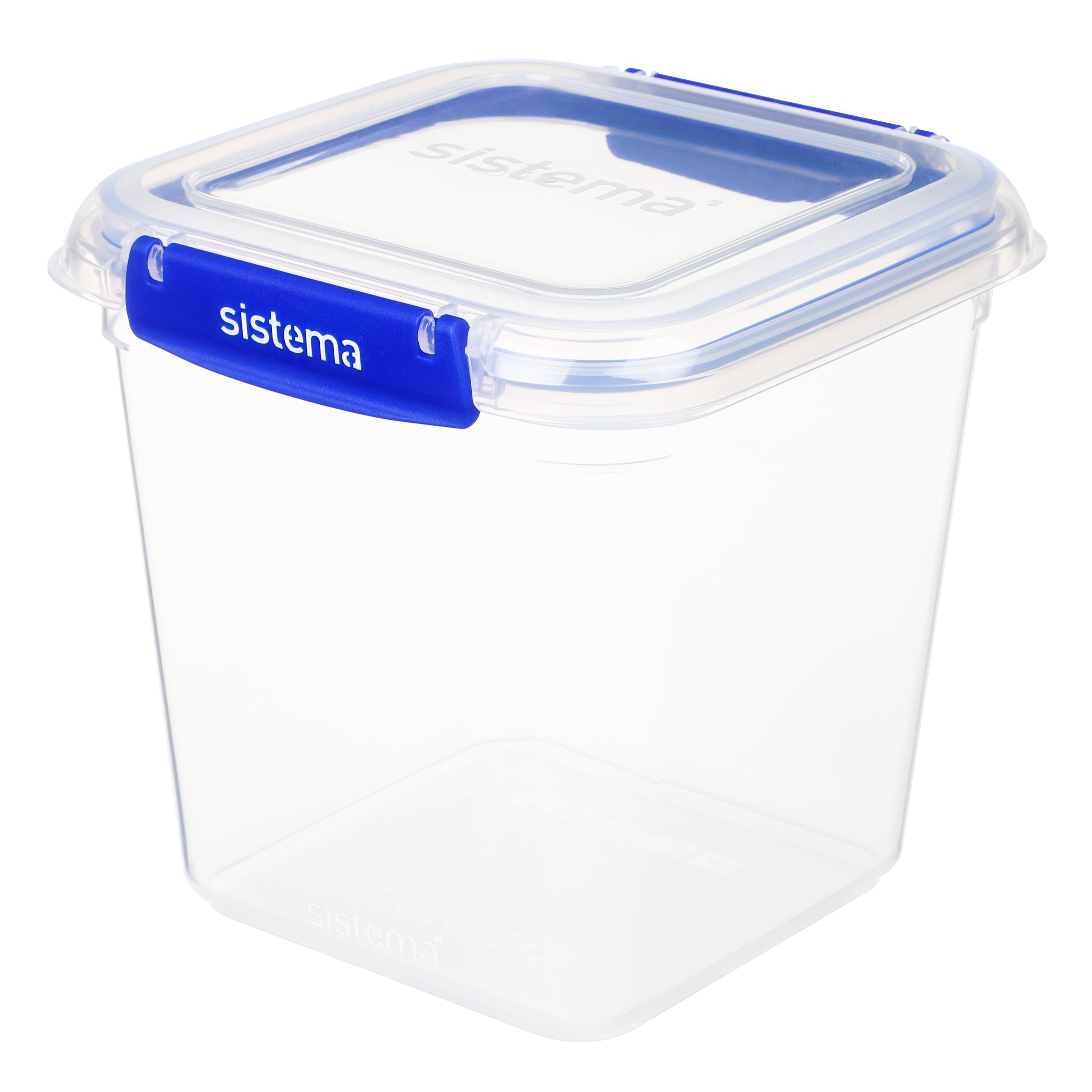 Sistema KLIP IT PLUS Cookie Tub Food Storage Container, 2.2L, Round Airtight Container with Leak-Proof Seal, Easy Locking Clips, BPA-Free, Blue