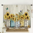 thumbnail image 6 of Rustic Farmhouse Sunflower Kitchen Window Curtains 2 Panels 27.5W x 39H Rod Pocket Quotes Inspirational Motivational Positive Vintage Small Short Door Decor Laundry Drapery Treatment, 6 of 6