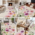 thumbnail image 6 of Purple Daisy Area&nbsp;Rug 5x7ft Spring Flowers Leaf Non-Slip&nbsp;Washable Square&nbsp;Rugs Soft Felt Indoor Floor Mat for Bedroom Kitchen Living Room Bathroom, 6 of 9