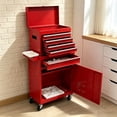 thumbnail image 6 of 5 Drawer Rolling Tool Chest,Metal Tool Storage Cabinet with Detachable Top,Sliding Drawers,Lockable Wheels and Lock-System,Tool Cart Organizer for Garage Workshop,Red, 6 of 6