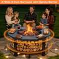thumbnail image 3 of 38" Fire Pits for Outside, SEGMART Outdoor Fire Pit, Round Wood Burning Fire Pit with Grill, Poker, Waterproof Cover, Fire Pit Table for Patio BBQ, Backyard Fire Pit, Firepit for Outside Patio, Black, 3 of 12