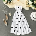thumbnail image 4 of Dot Dress Vestido largo de cintura alta sin espalda, sin mangas, para mujer, blanco Vogacara AP001541-01B, 4 of 7