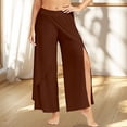 thumbnail image 4 of Yopmin Side Split Yoga Pants for Women Wide Leg Flowy High Rise Palazzo Harem Pants Women Summer Trousers for Dance, 4 of 7