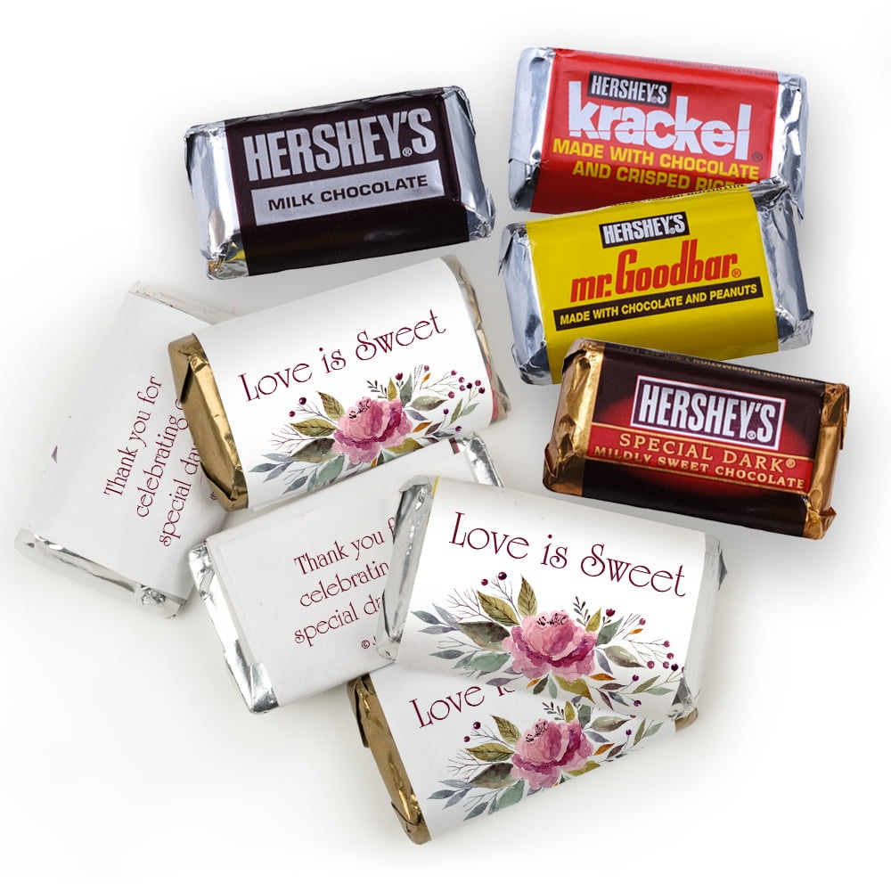 100ct Wedding Favors Mini Wrappers for Hershey's Miniatures Candy DIY Party Supplies (100 Pcs) - Candy Not Included
