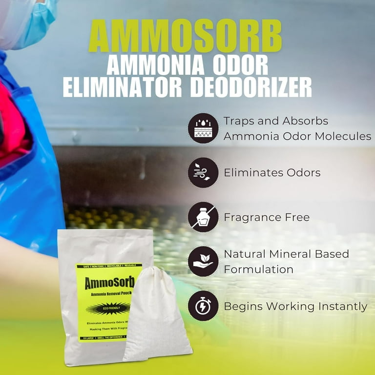 AMMOSORB Reusable Ammonia Odor Eliminator Deodorizer Pouch: Treats 150 Sq.  ft