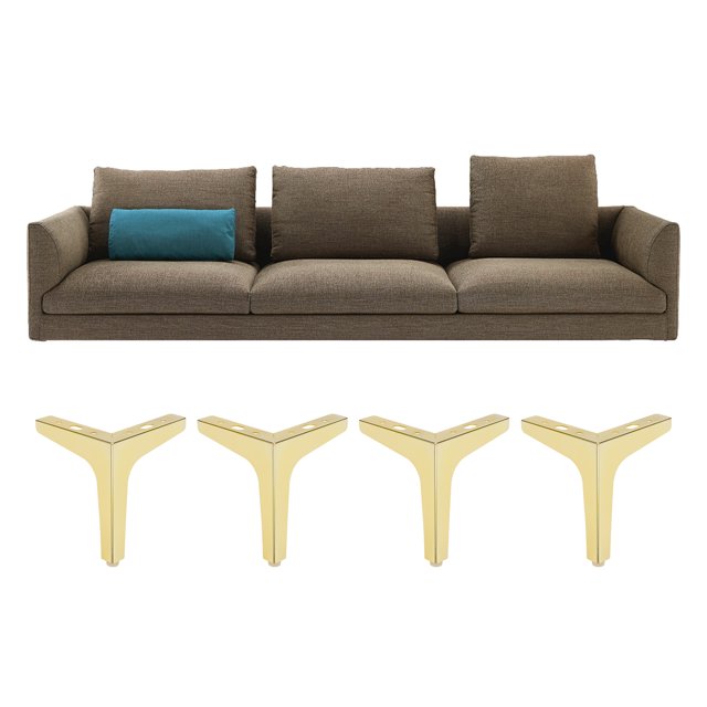 Miumaeov 4 PCS Sofa Legs 4 Metal Furniture Legs Modern Triangle