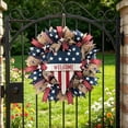 thumbnail image 3 of Clearance！Patriotic Welcome Wreath for Front Door 4th Of July Wreath with Flag Heart Red White Blue Star Wreath for Independence Day Memorial, 3 of 7