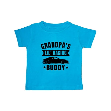 

Inktastic Grandpas Lil Racing Buddy Gift Baby Boy or Baby Girl T-Shirt