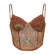 thumbnail image 1 of Tops de danza del vientre con empalme fresco, color marrón, diseño de malla para espectáculos, tops de malla para club en interiores M, 1 of 8