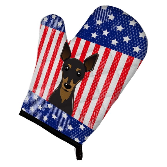 American Flag and Min Pin Oven Mitt