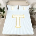 thumbnail image 3 of Feelyou Kawaii Letter T Twin Sheet Sets, Fashion Sequin Print Twin Fitted Sheet, Teens Kids Boys Girls Flat Sheet, Microfiber Bedroom Decor, 3 Pieces, 3 of 8