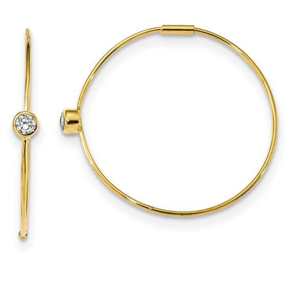 Primal Silver Sterling Silver Gold-tone Cubic Zirconia Endless Hoop Earrings