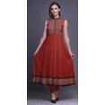 thumbnail image 2 of Bimba Rouge à Lèvres Rouge Tribal Indien Long Kurti pour Femmes Tenue de Soirée Robe Anarkali Kurti Imprimée TTG, 2 of 6