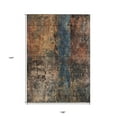 thumbnail image 3 of HomeRoots 606060 9 x 12 ft. Blue, Copper & Brown Abstract Washable Indoor & Outdoor Rectangle Area Rug, 3 of 5