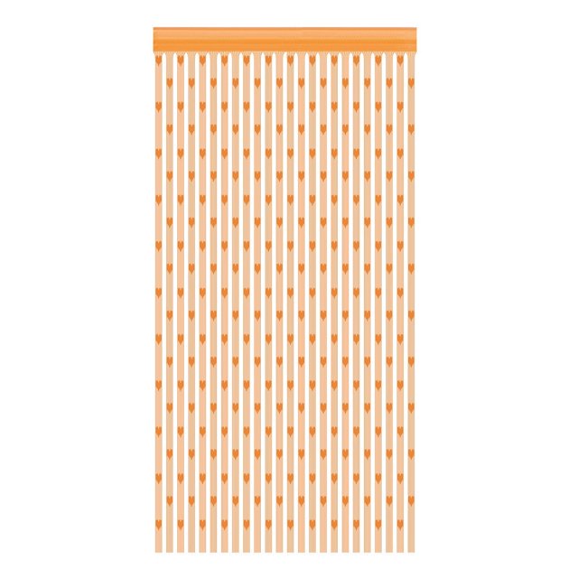 Cortina Slhljlin de 100 x 200 cm con diseño de corazones, divisor de ventana y puerta, cenefa transparente (marrón)
