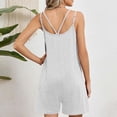 thumbnail image 4 of Pantalones Cortos de Verano para Mujeres sin Mangas Mono de Cuello Redondo de Bolsillo de Color Sólido, Pantalones Cortos Casuales de Poliéster, Lavado a Mano Verano Primavera Desgaste, 4 of 7