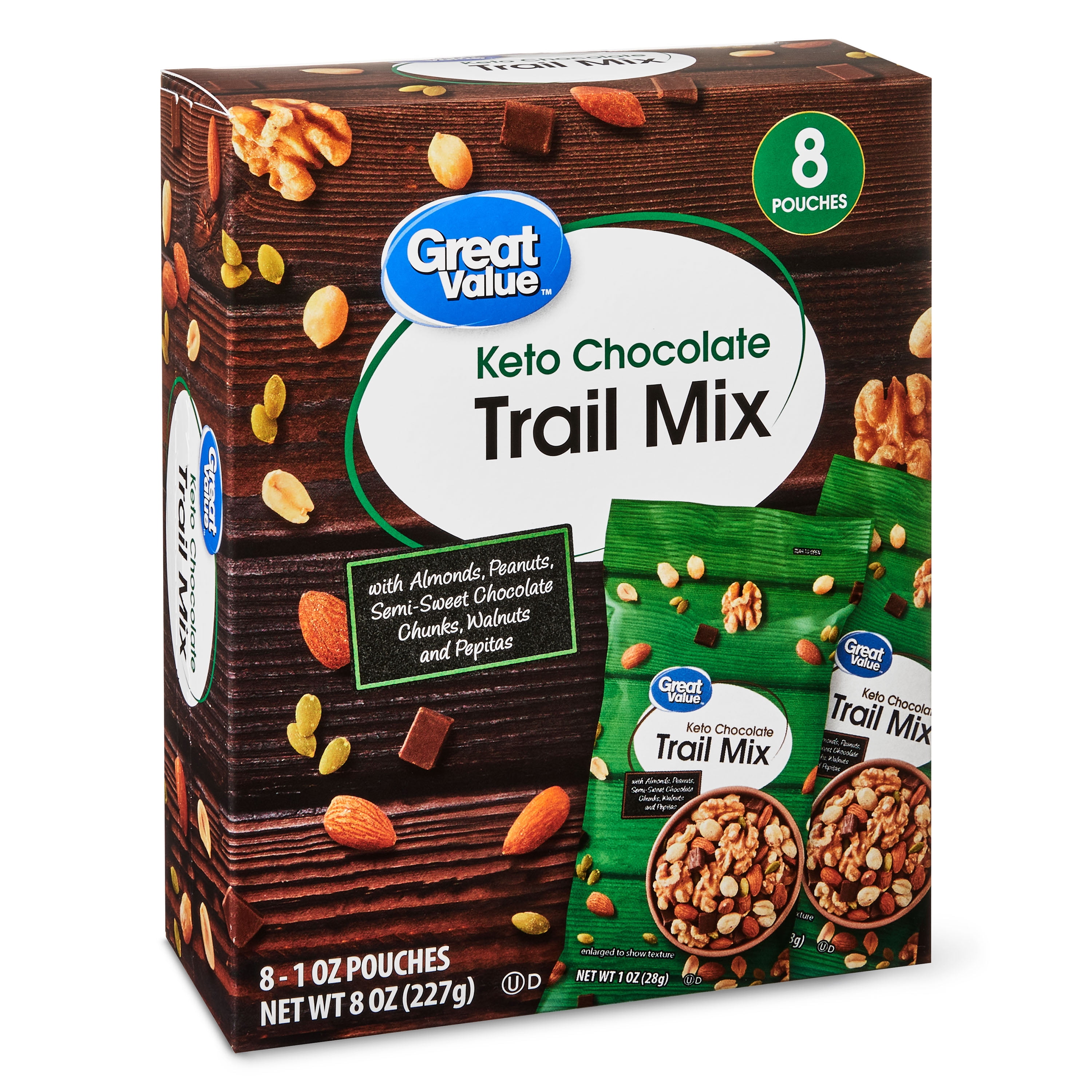 Great Value Keto Chocolate Trail Mix 1 Oz 8 Count Walmart Com Walmart Com