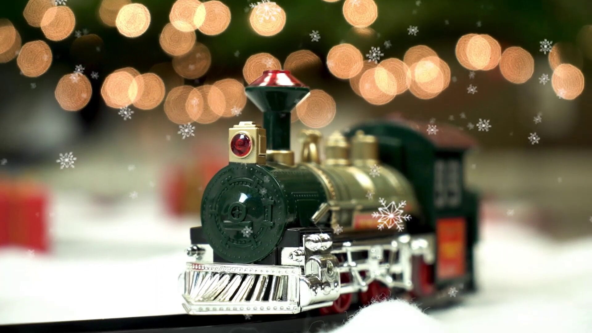 Kids Santa Claus Train Playset – Moving Holiday Train with Sound & Lights, Easy-to-Assemble Tracks & Carriages, Christmas Gift for Boys & Girls
