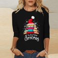 thumbnail image 2 of Fashion Fall Saving LiMoi Women's 3/4 Sleeve Round Neck T-Shirt for Xmas featuring a Lovely Tree Design Tees Tshirts Tops Blouse My Items, 2 of 5