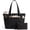 Black, variant on Tote Bag for Women, Quilted Cotton Tote Bags with Top Zipper for College Work Travel Casual Shoulder Bag Purse Handbags, Wildflower