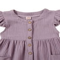 thumbnail image 4 of Toddler Girls Solid Color Dress Summer Ruffle Linen Baby Mini Skirt Cqh, 4 of 6