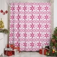 thumbnail image 2 of Shower Curtain 36"W x 78"L Winter Christmas Snowflakes Stars Pink Fabric Shower Curtains Set with Hooks Water Repellent Bathroom Curtains Machine Washable Bathroom Accessories, 2 of 9