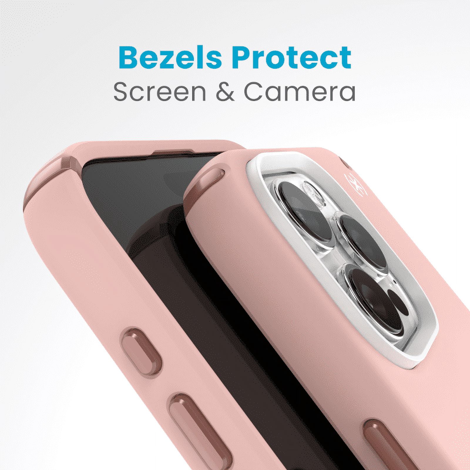 Speck iPhone 15 Pro Max Case-Presidio2 Pro-ClickLock-MagSafe-6.7 Inch Phone Case-Dahlia Pink/Rose Copper/White