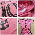 thumbnail image 2 of Camiseta de fútbol rosa para niños Messi Fan Miami - Uniforme de fútbol juvenil FC 22, 2 of 4