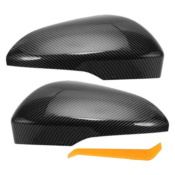 Unique Bargains Car Rear View Left Right Mirror Cover Cap Replacement for Ford Fusion 2013-2019 1 Set Black Carbon Fiber