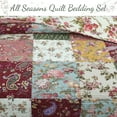thumbnail image 4 of Country Vintage Farmhouse Multicolor Floral Paisley Patchwork Cotton Queen 3 Piece Quilt Bedding Set, 4 of 7