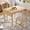 Natural, variant on 3 Piece Kitchen Dining Set, Dining Table with Drop Leaf and 2 Upholstered Chairs,Brown