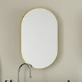 thumbnail image 2 of 20x34 Inch Oval Recessed Bathroom Medicine Cabinet, Matte Gold Metal Framed With Mirror And Adjustable Shelves Cabinet Mirror, For, 2 of 7
