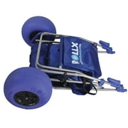 Rollx Big Balloon Wheel Foldable Beach Cart Storage Wagon for Sand, with 13-In. Beach Tires, Blue, RLX1-1107