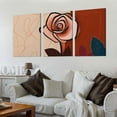 thumbnail image 2 of Nawypu Boho Mid Century Canvas Wall Art Prints Painting Abstract Minimalist Art Line Flower Modern Frame Wall Decorative Artwork Ready to Hang for Living Room 12''x16''X3 Panels, 2 of 4