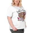 thumbnail image 2 of Camiseta de mujer de talla grande Just A Girl Gypsy Soul, cuello redondo, manga corta, informal, divertida, con gráficos novedosos., 2 of 4