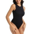 thumbnail image 4 of ZQUUVOU Women's Plus Size Stretch Bodysuit Backless Front Closure Snap Crotch Full Body Shaper Thong Bodysuit Black, 4 of 6