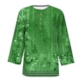thumbnail image 4 of Patlollav 3/4 Sleeve Shirt for Women's Fashion Printed T-Shirt Mid-Length 3/4 Sleeves Blouse Round Neck Casual Tops, 4 of 6
