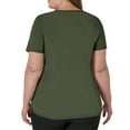 thumbnail image 4 of Fabrcox Navy Blue Scrub Women Tops Loose Fit Short Sleeve V Neck Nurse Scrubs Tops with Pockets Fall Spring Working Uniform Light Green 5XL, 4 of 5