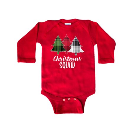 

Inktastic Christmas Squad with Plaid Trees Gift Baby Boy or Baby Girl Long Sleeve Bodysuit