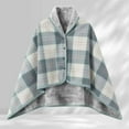 thumbnail image 5 of Throw Blanket,Bed Blanket,Fleece Wearable Blanket Comfy Warm Wrap Shawl Poncho Throw With Buttons Chair Sofa Bed Travel Cape Cover, 5 of 5