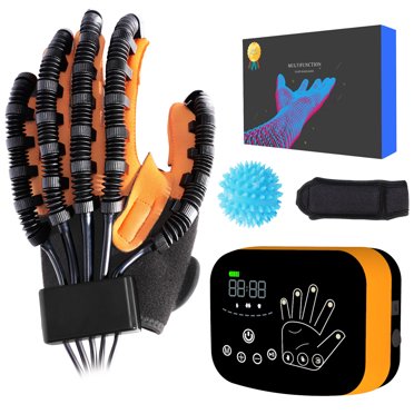 Gants Robot de Réhabilitation, Dispositif d'Entraînement pour Patients Dysfonctionnement de la Main Hémiplégie, Renforceur de Doigt Orthèse pour Soulager les Crampes