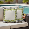 thumbnail image 4 of Summer Yellow Lemons Outdoor Pillow Covers Pack of 2 Country Vintage Watercolor Flower Black White Plaid Waterproof Throw Pillow Covers Decorative Cushion Cases for Patio Garden Tent 16x16 inch, 4 of 9