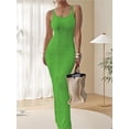 thumbnail image 4 of Surakey Bodycon Maxi Dress for Women Square Neck Beach Dress Sleeveless Summer Slip Dress Tight Wrap Sundresses Slim Fit Vest Tank Dress, 4 of 6
